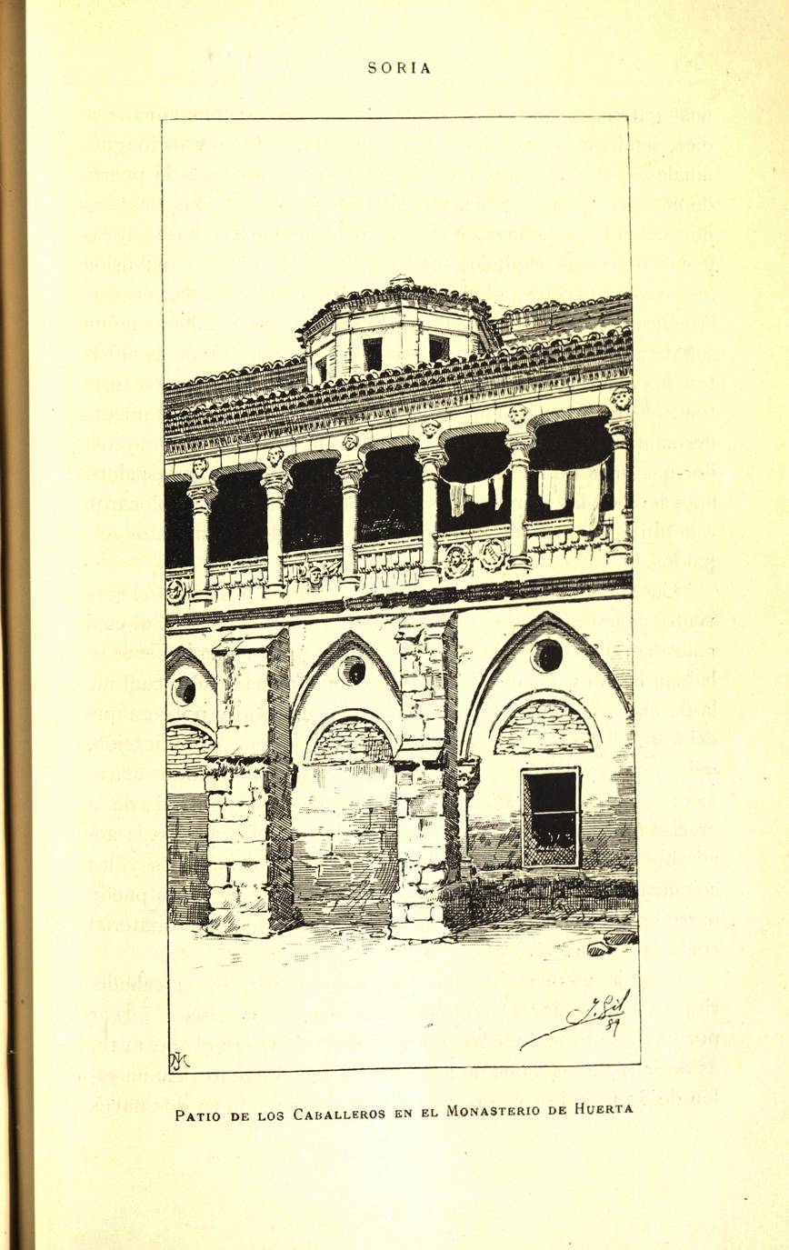  Patio de los Caballeros en el Monasterio de Huerta (1889.) - Joarizti, Miguel, m. 1910   