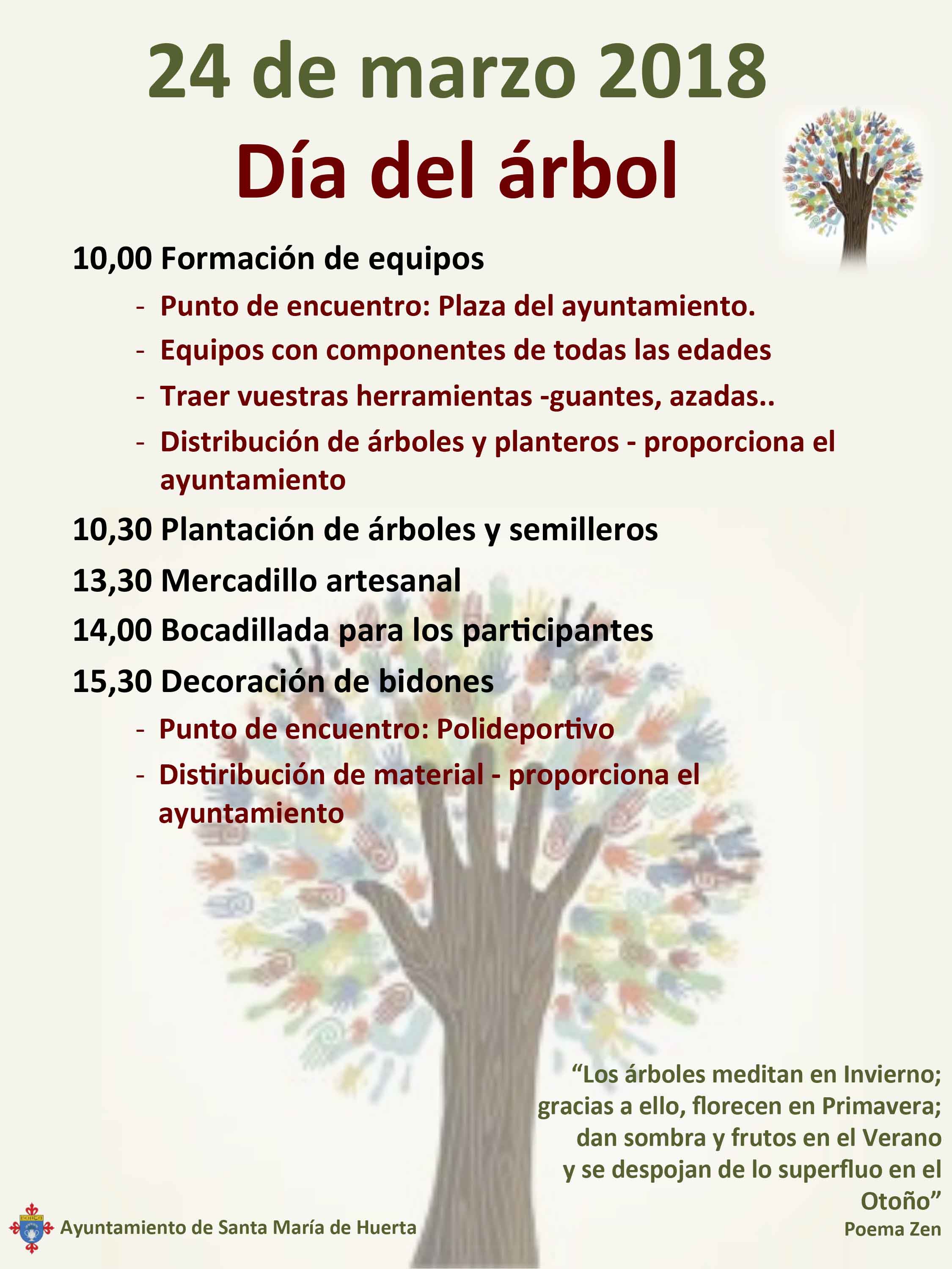 Cartel- 24 de Marzo Día del Arbol - Santa María de Huerta (Soria)