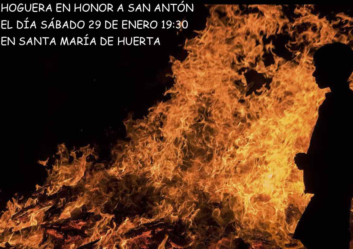 Santa María de Huerta - 2022 29 de enero - Hoguera en honor a San Antón