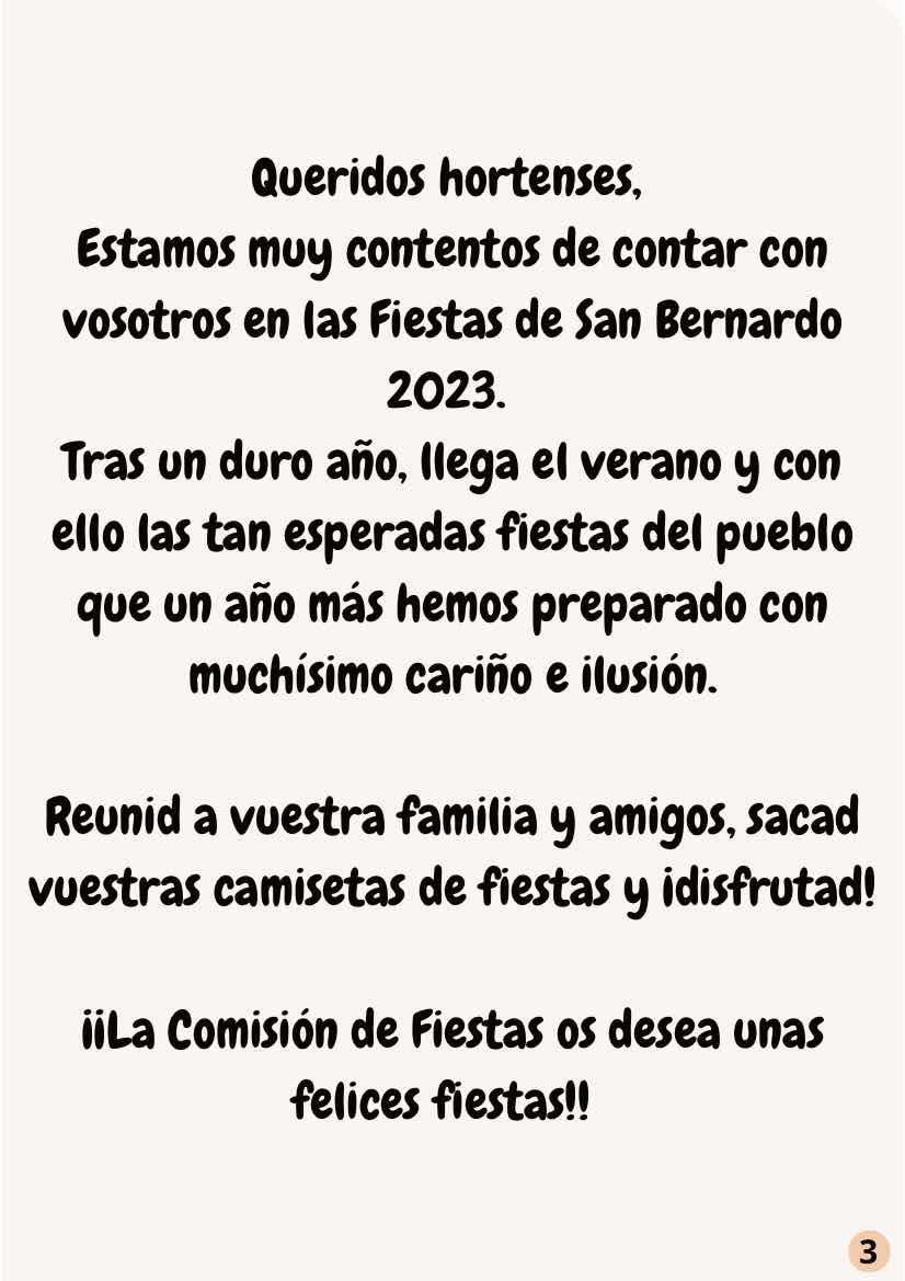 Fiestas San Bernardo 2023-Saludos