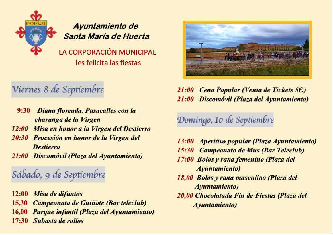 Programa Fiestas Patronales 'Virgen del Destierro' 2023