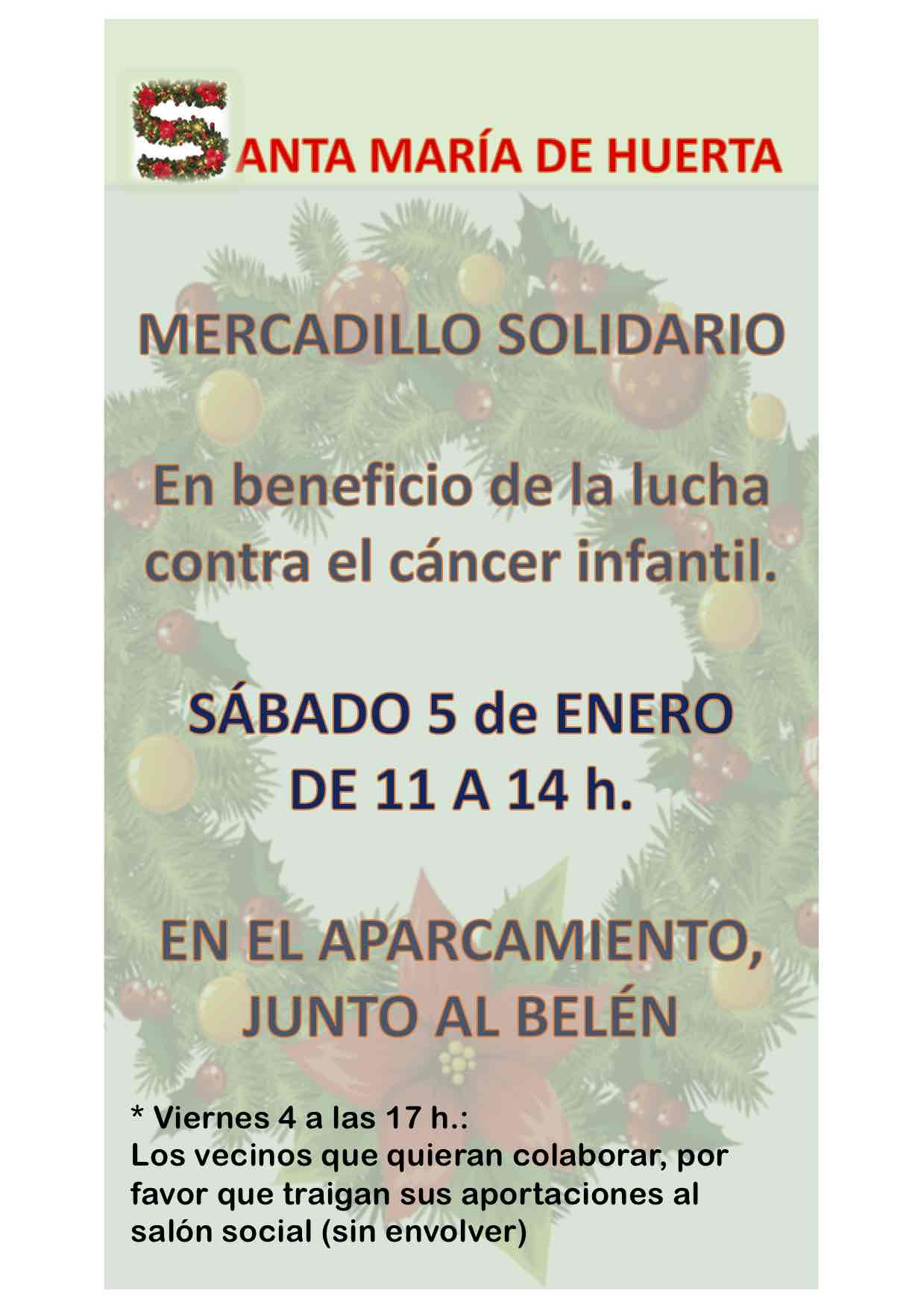 5 de enero de 2019. Mercadillo solidario en Santa María de Huerta